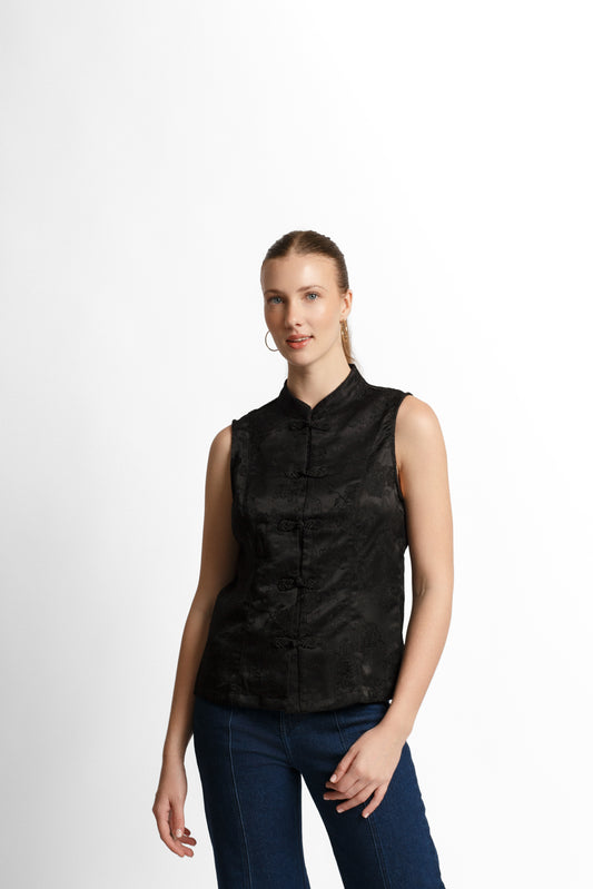 TOP KIMONO NEGRO