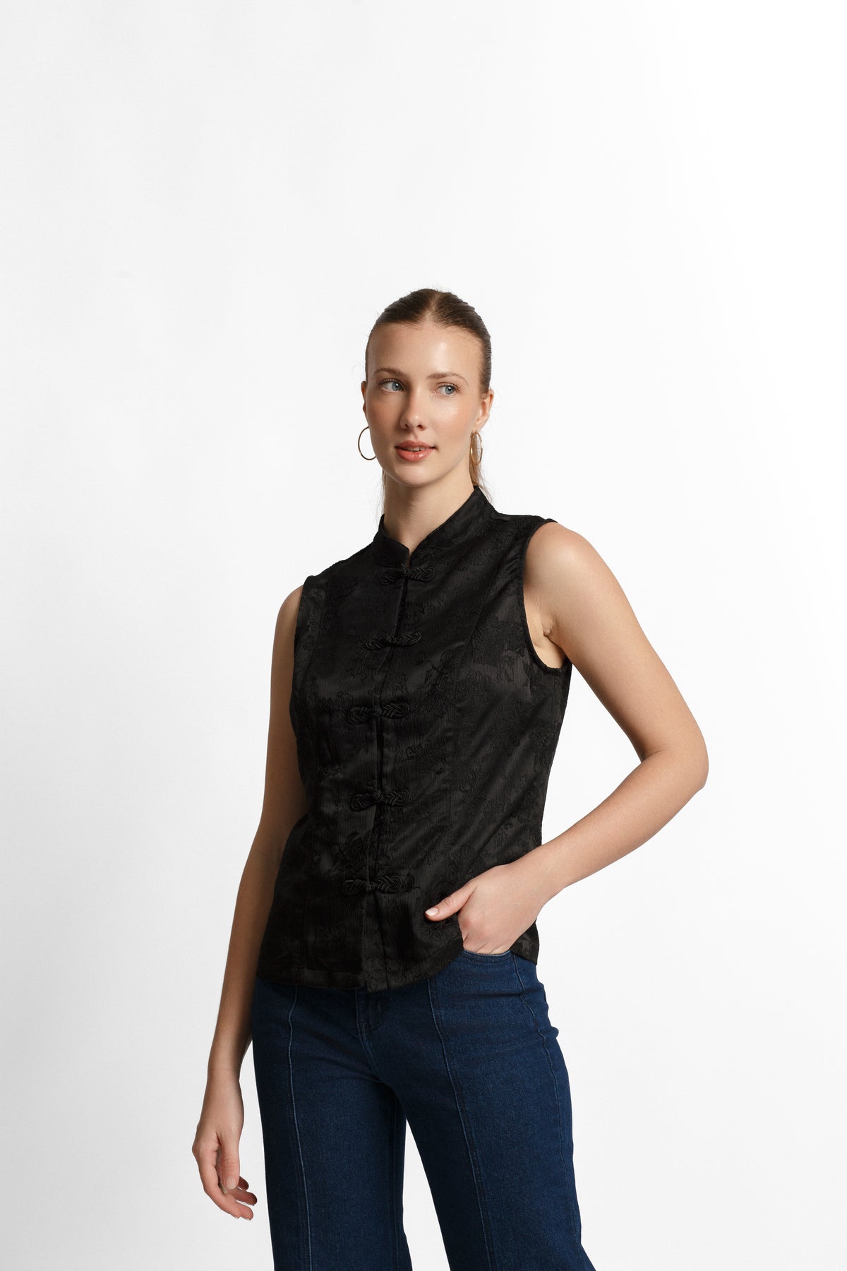 TOP KIMONO NEGRO