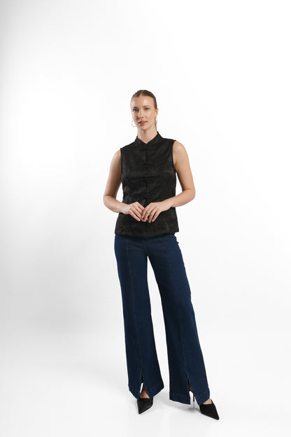TOP KIMONO NEGRO