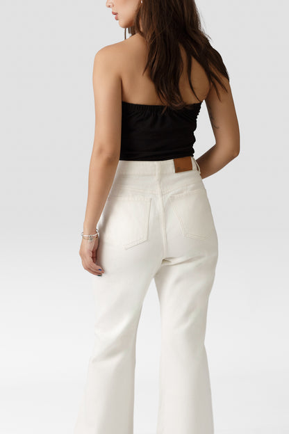 PANTALÓN DRILL FLARE PERLA