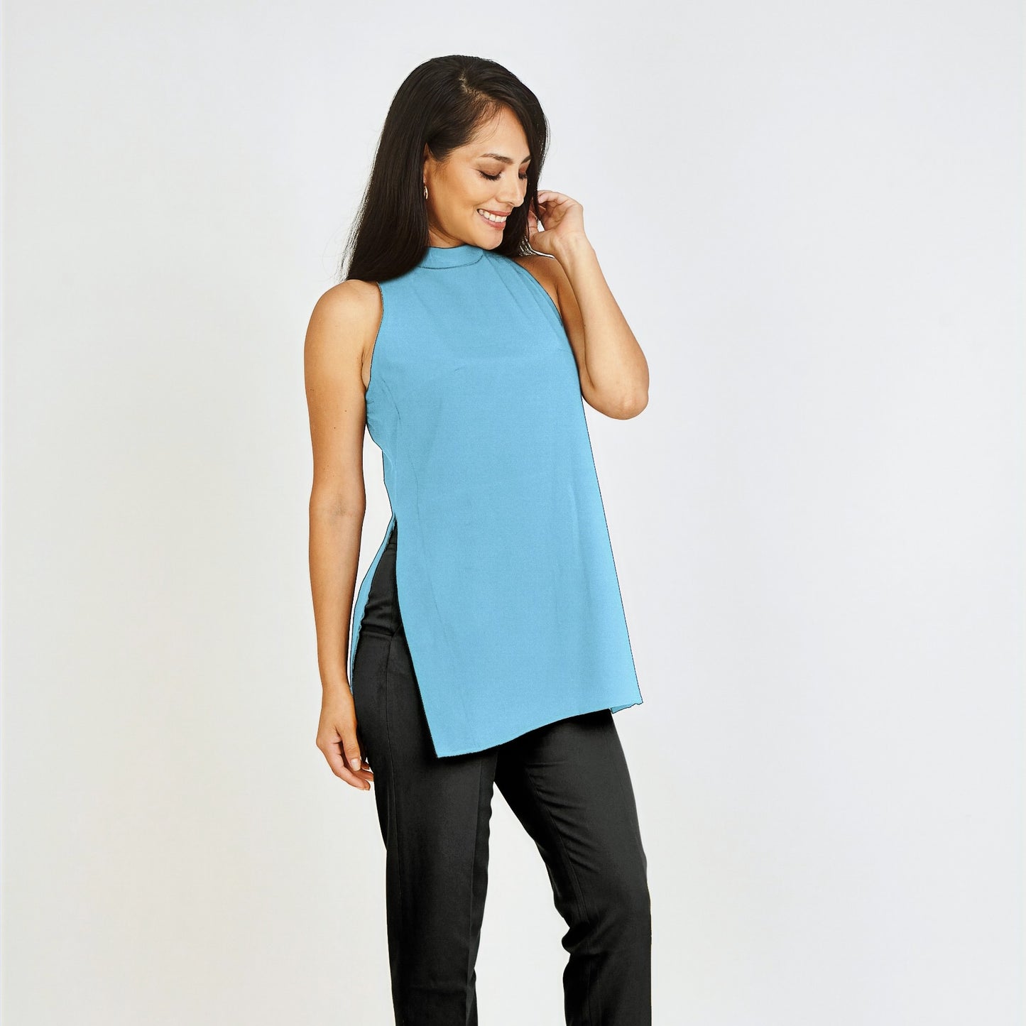 BLUSA LARGA CELESTE