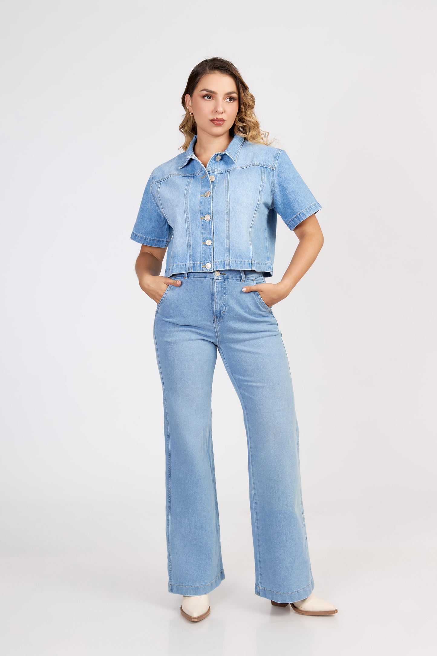 JEAN WIDE LEG CELESTE