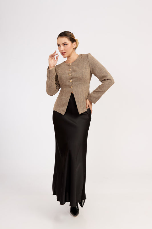 FALDA SATIN NEGRO