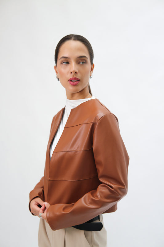 CASACA CUERINA CAMEL