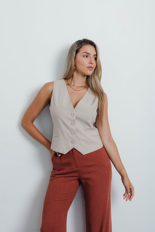 CHALECO SASTRERO BEIGE