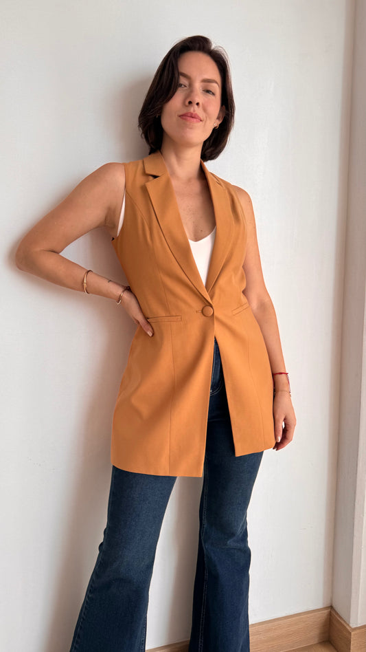 MAXI CHALECO CAMEL