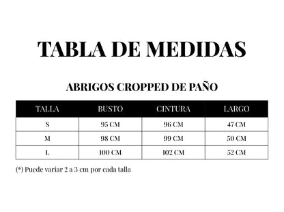 ABRIGOS CROPPED DE PAÑO