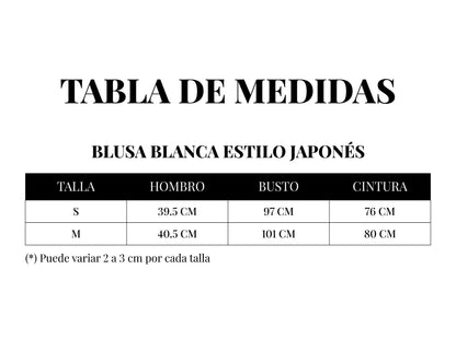 BLUSA BLANCA CON ENCAJE JAPONÉS