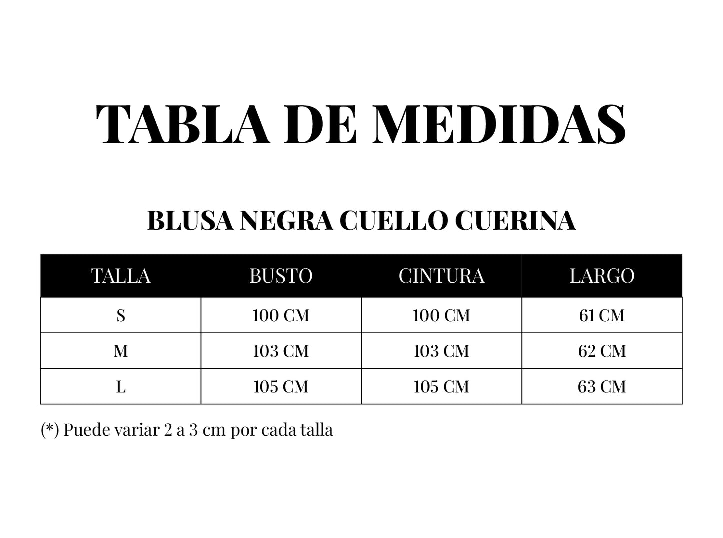 BLUSA NEGRA CUELLO CUERINA