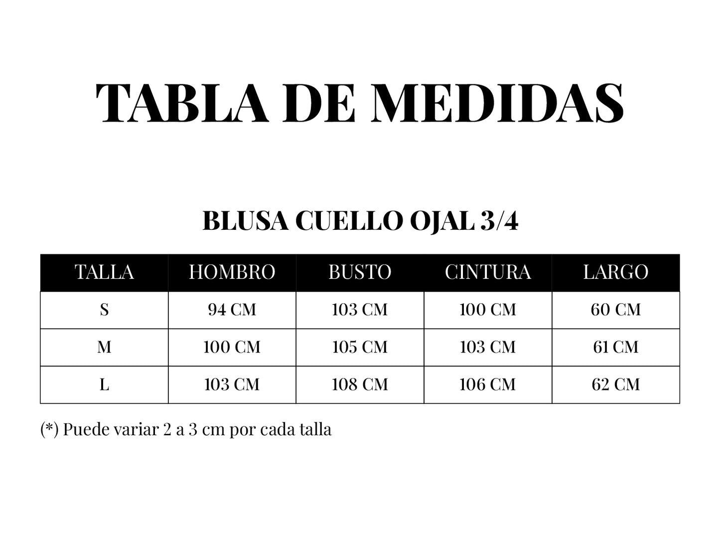 BLUSA CUELLO OJAL MANGA 3/4