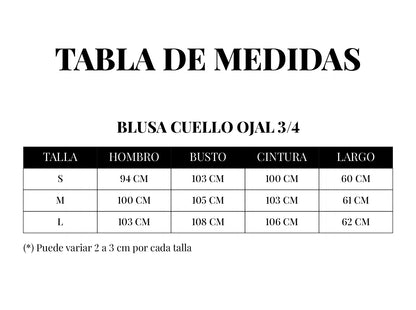 BLUSA CUELLO OJAL MANGA 3/4