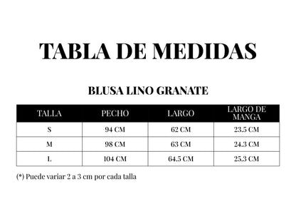 BLUSA LINO GRANATE