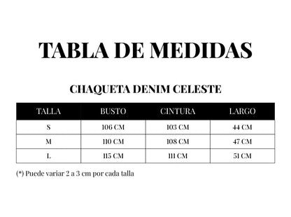 CHAQUETA DENIM CELESTE