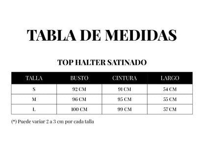 BLUSA HALTER SATINADO NEGRO