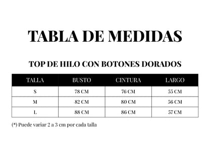 TOP DE HILO BOTONES DORADOS