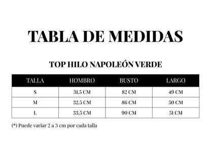 TOP HILO NAPOLEÓN VERDE