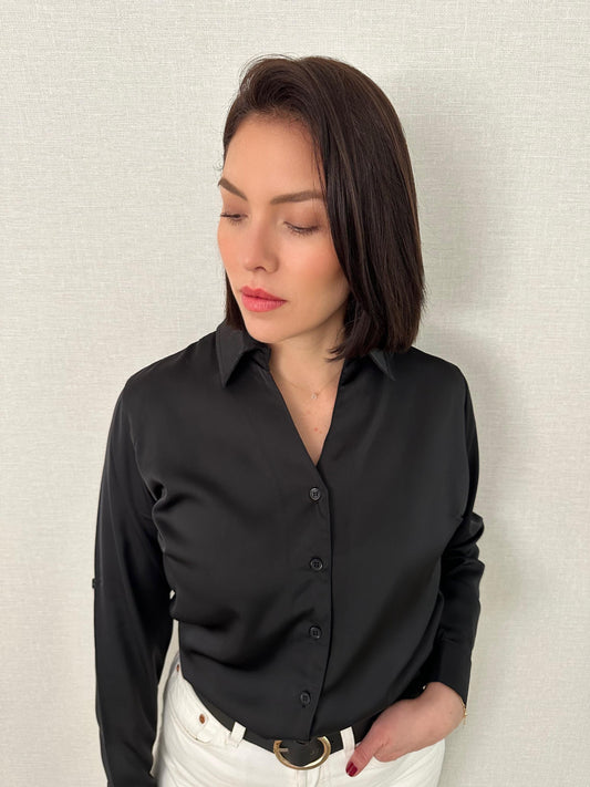 BLUSA SATINADA CUELLO V