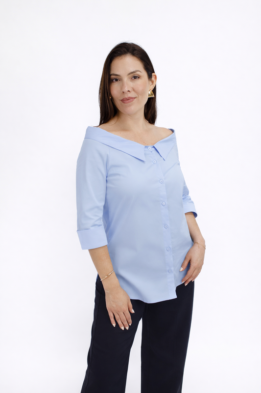 BLUSA CUELLO OJAL MANGA 3/4