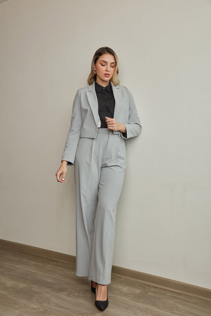 BLAZER CROPPED GRIS