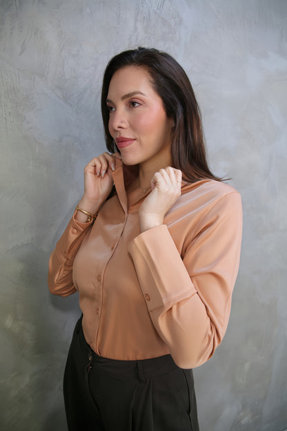 BLUSA SATINADA SALMÓN