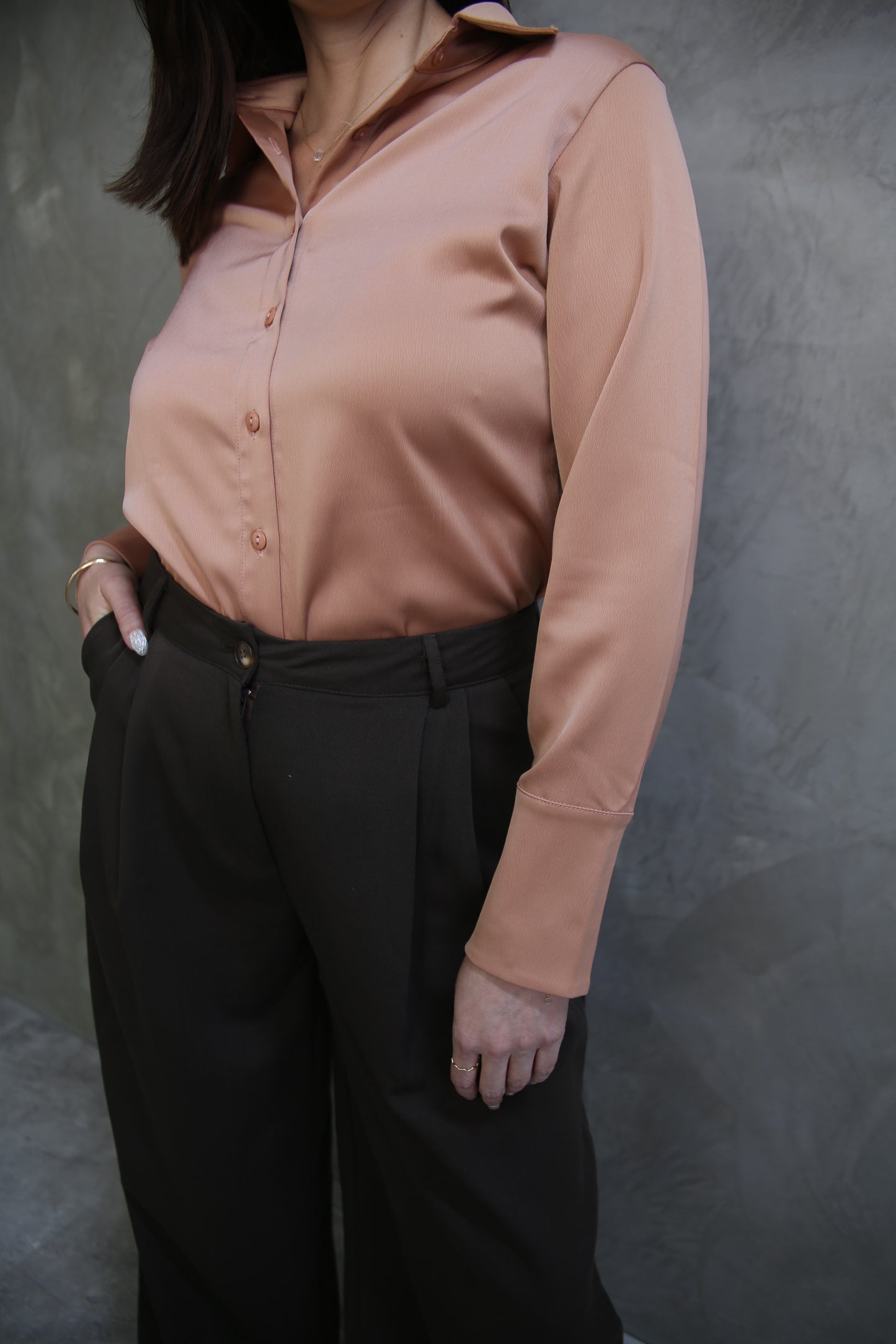 BLUSA SATINADA SALMÓN