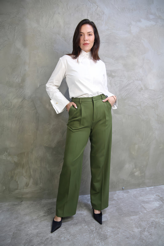 PANTALÓN SASTRERO VERDE OLIVO