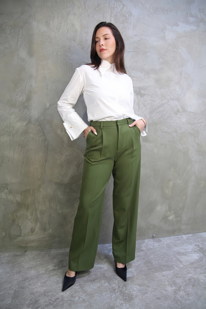 PANTALÓN SASTRERO VERDE OLIVO