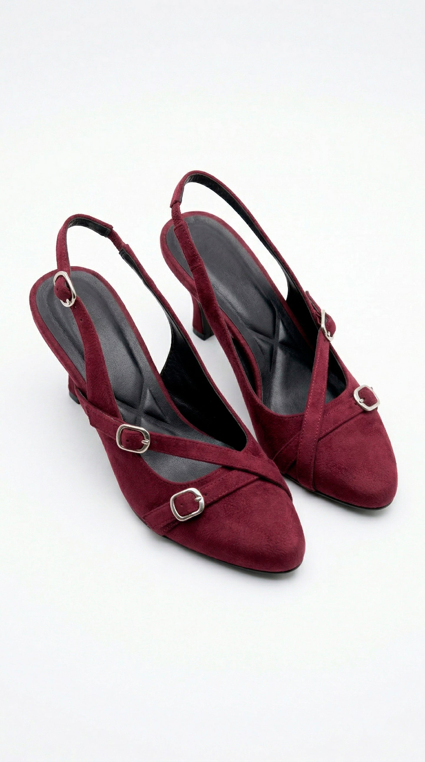 KITTEN HEEL BURGUNDY