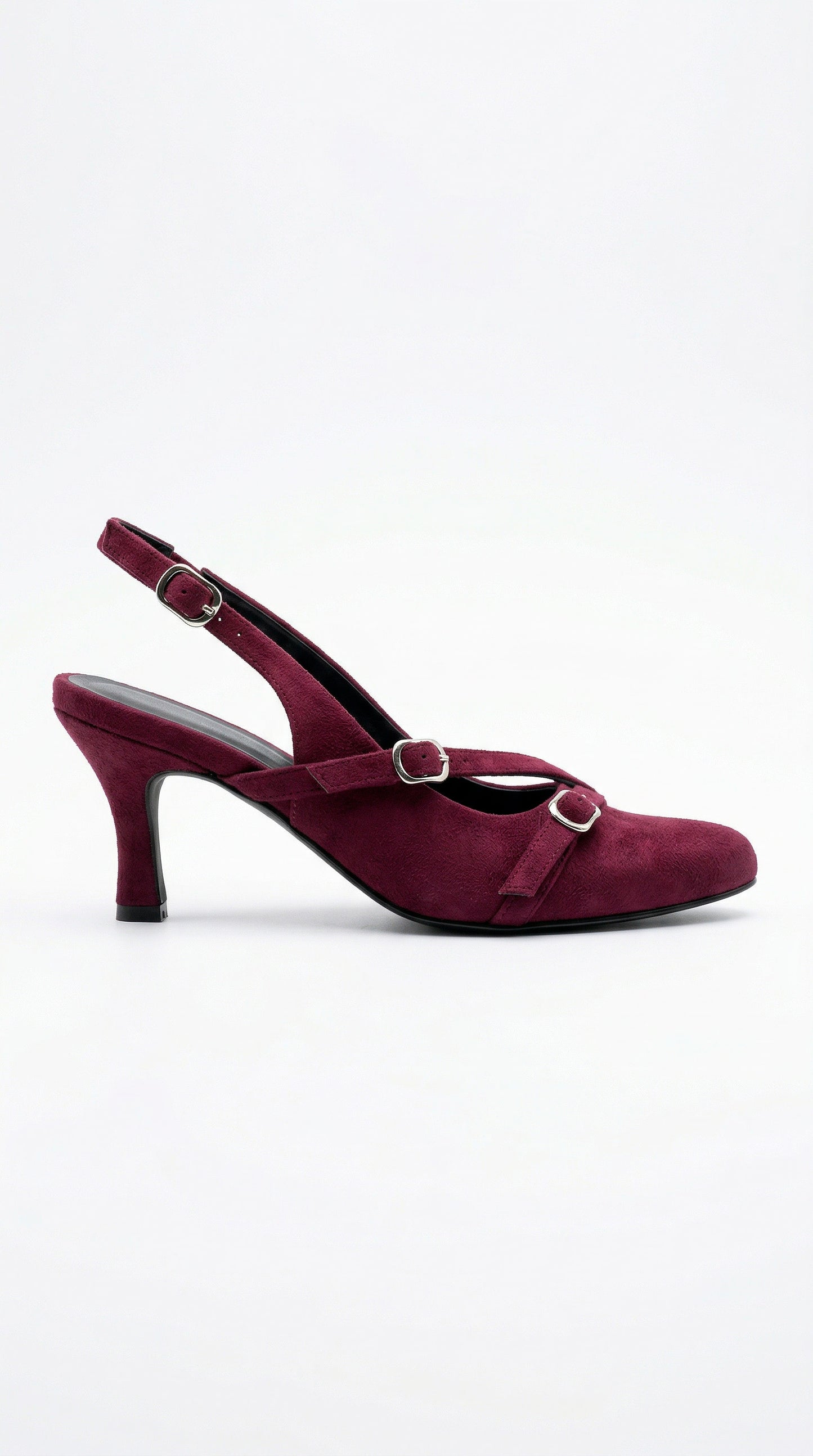 KITTEN HEEL BURGUNDY